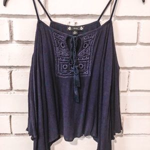 Navy blue off the shoulder women’s top